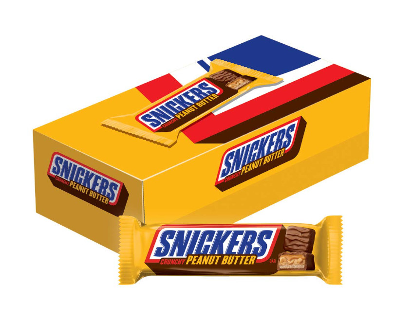 Шоколадные батончики Snickers с арахисовым маслом в квадратной форме по 1,78 унции, 18 батончиков