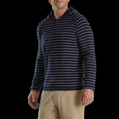 FootJoy Lt Weight Striped Hoodie Navy/ White Sku#28073 and Free