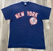 Logo 7 Inc New York Yankees Baseball MLB Shirt Sz Lrg Single Stitch Made in USA