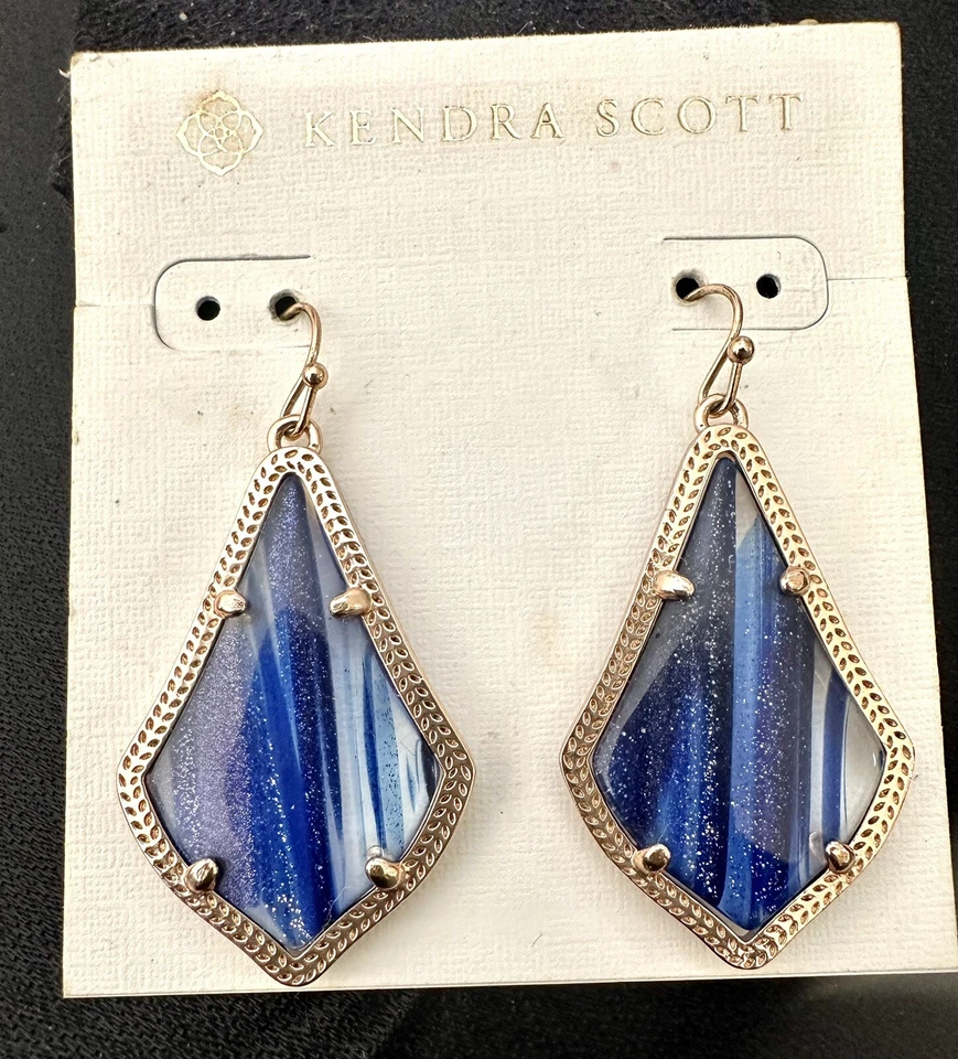 Pendientes Kendra Scott Galaxy azul/oro rosa Foto 4 de 4