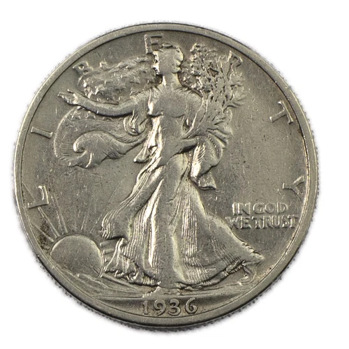 1936-S San Francisco Walking Liberty Silver Half 50c Very Fine VF+ Cleaned