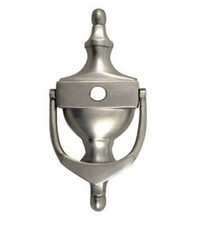 6'' Victorian Urn Door Knocker Silver Satin Anodised with spyhole
