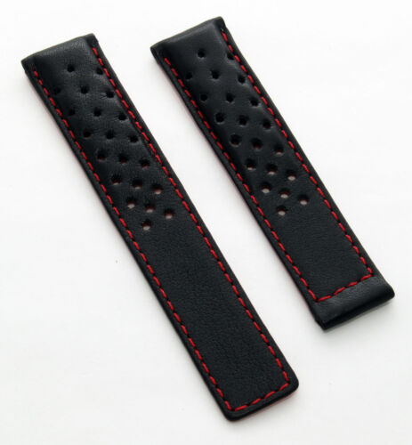 19mm schwarz Sport Leder Uhrenarmband passend für TAG Heuer Carrera Modelle aufgelistet - Bild 3 von 34