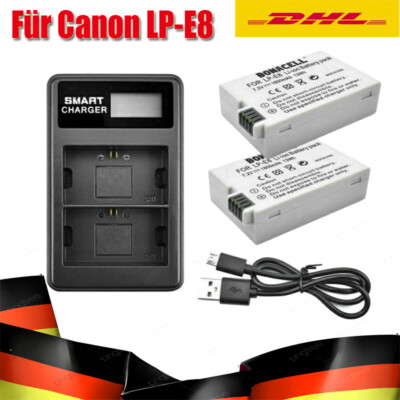 Ersatzbatterie Akku LP-E8 LPE8 für Canon EOS 700D 550D 600D 650D Battery Pack
