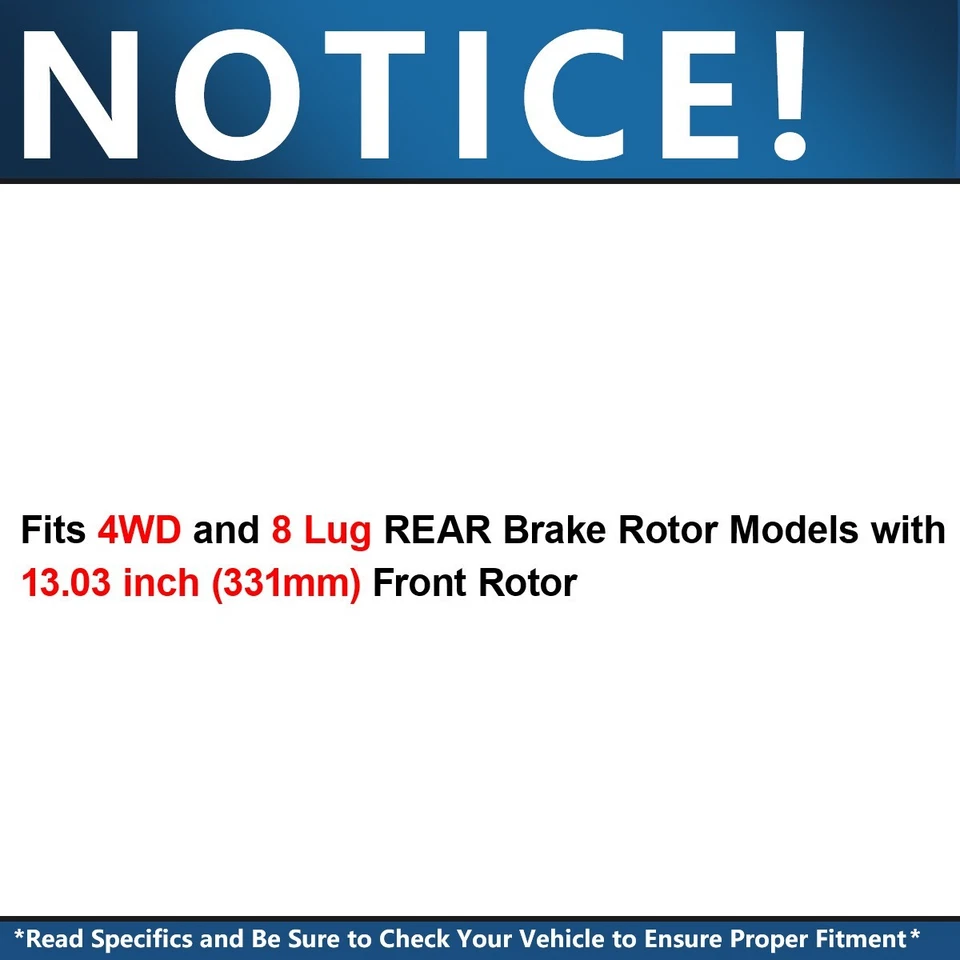 4WD Front Rear Rotors Brake Pads Kit for Ford F-350 F-250 Super Duty Excursion - Image 3 of 4