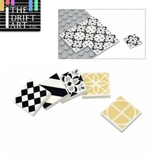 50pcs MOC House 2x2 Floor Ceramic Printed Tile Building Blocks Bricks Toy DIY