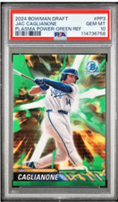 2024 BOWMAN DRAFT PLASMA POWER JAC CAGLIANONE PLASMA POWER-GREEN #/99 PSA 10