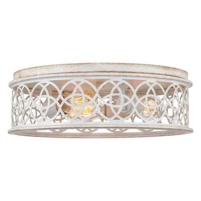 Kira Home Blythe 17'' 3-Light Rustic Farmhouse Flush Mount Ceiling Light + Meta