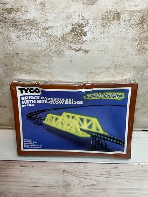 Tyco Nite Glühbrücke mit Bock Set #866, Vintage 1979, super selten, Spur HO