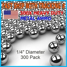 300 qty 1/4" Inch Steel Shot Slingshot Ammo Balls
