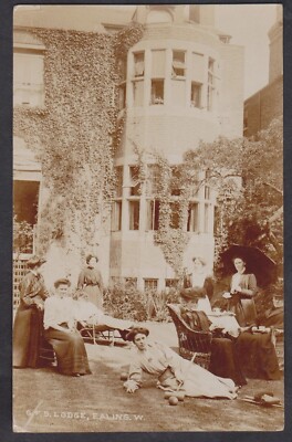 1912 RPPC POSTKARTE MÄDCHEN FREUNDLICHE GESELLSCHAFT LODGE, EALING, LONDON