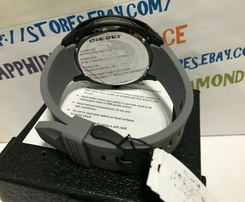 Diesel Men's 48 mm x 56 mm Chronograph Tumbler Gray Silicone Watch DZ4498 New! - Picture 7 of 7