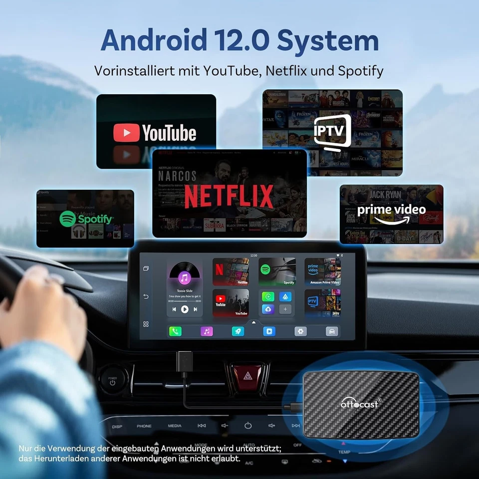 OTTOCAST Play2Video Pro AI Box 5 APP Youtube Wireless CarPlay Android Auto - Bild 2 von 4