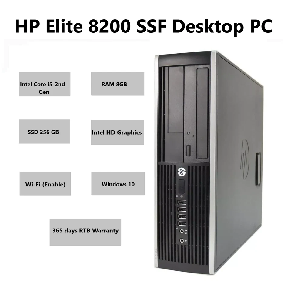 Fast HP Elite Intel Core i5 3.10GHz 16GB RAM 256GB SSD WiFi Windows 10 Pro SFF - Image 3 of 4
