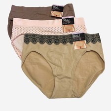 Bali One Smooth U Hi Cut Brief Panty M 6 MEDIUM 2362 NWT 3 Pack Underwear