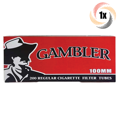 1x Box Gambler Full Flavor 100MM 100's ( 200 Tubes ) Cigarette Tobacco RYO 