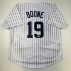Autographed/Signed Aaron Boone New York Pinstripe Baseball Jersey Beckett COA