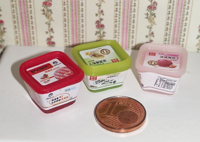 6252- Ice-Cream Pudding 3 Stück - Miniatur Puppenhaus Puppenstube 1:12