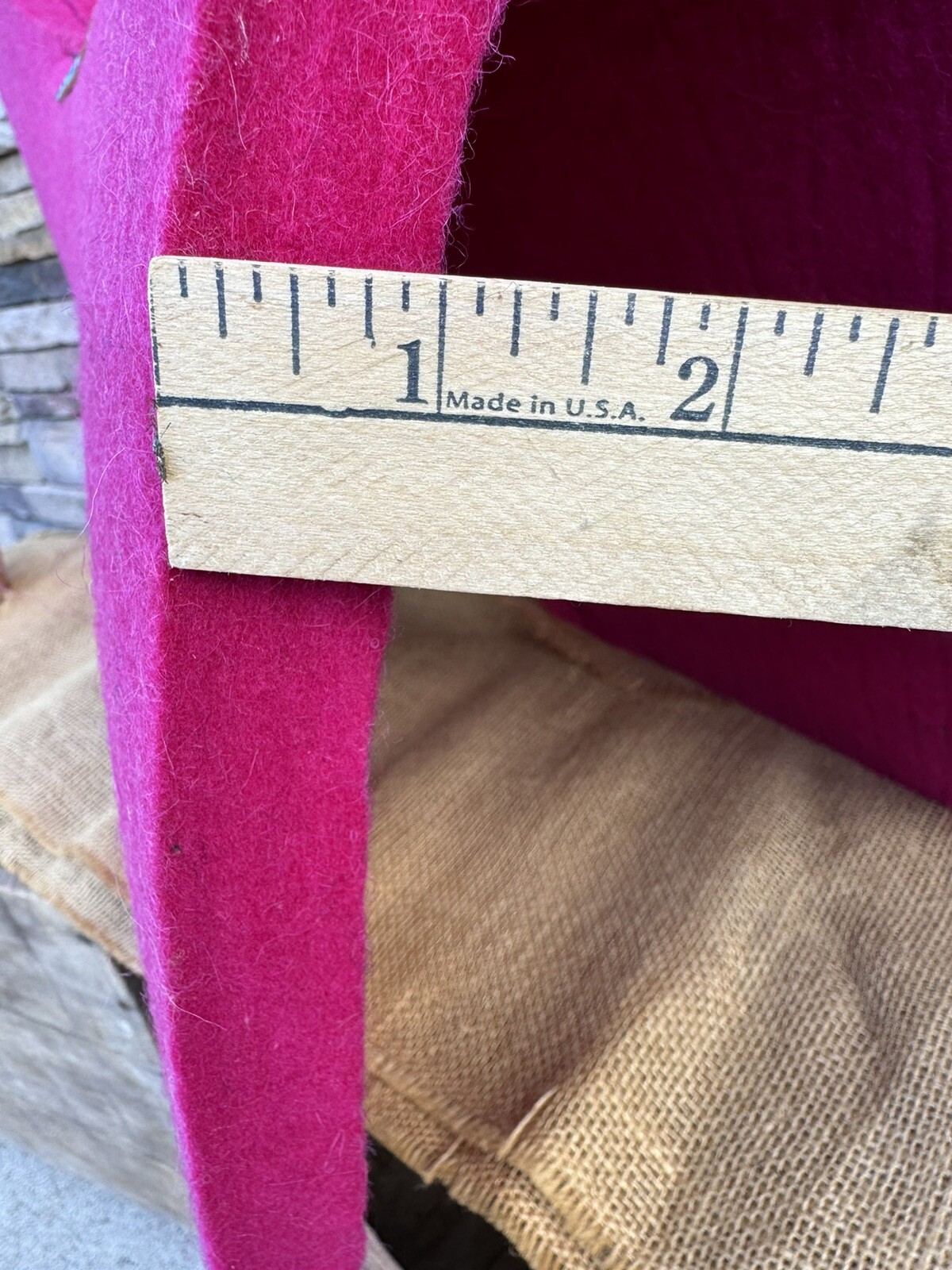 Pink Western Horse Saddle Pad,Wool, Cutout, Close contact ~ 26”x 1"