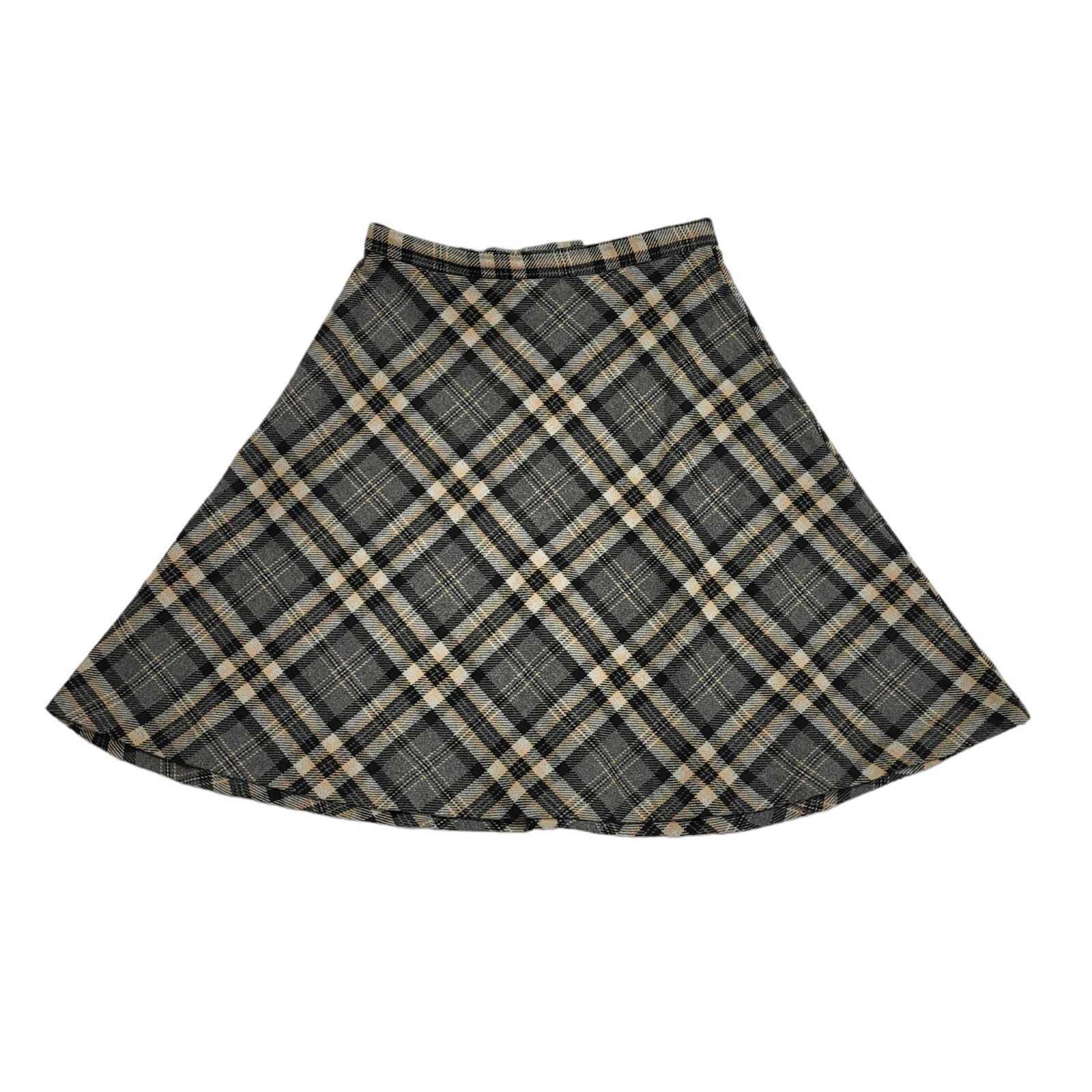 Keynote 70s Vintage Grey & Black Check Mini Skirt Women's Size 6 W24