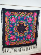 vintage multicolored scarf wool shawl fringes piano scarves wrap printed it1492