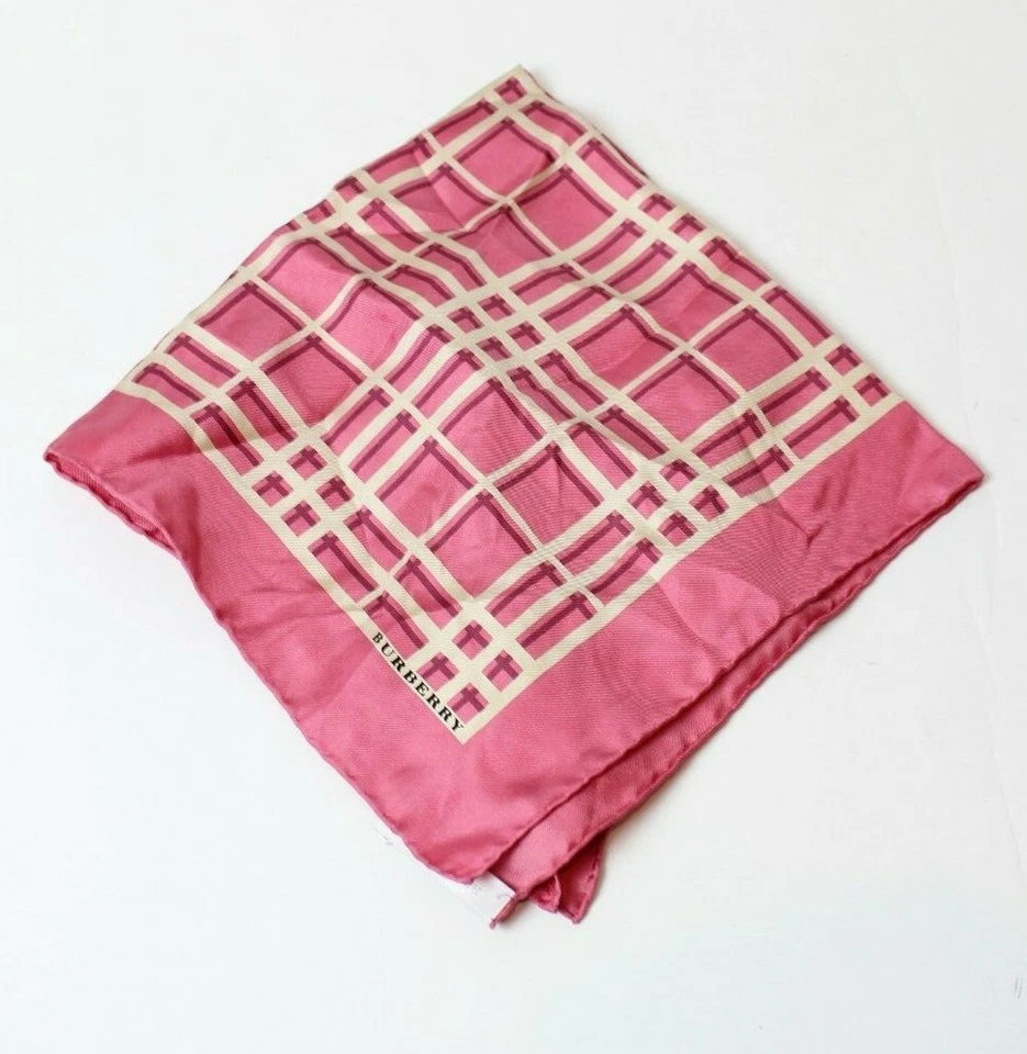 Burberry London Silk Handkerchief Pocket  Bandana  Plaid NovaCheck 19" X 19" - Image 4 of 4