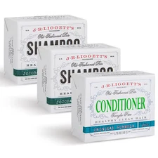J.R.LIGGETT’S Conditioner Bar 1.75oz + Two Jojoba Peppermint Formula Shampoo Bar