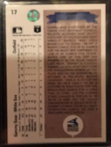 1990 Upper Deck Baseball Sammy Sosa Chicago White Sox Rookie RC Card #17 - Picture 2 of 2