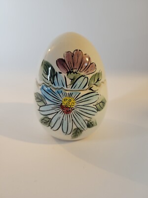 Vintage Lego Floral Cracked Egg Stacked Salt Pepper Shaker Hand Painted Japan