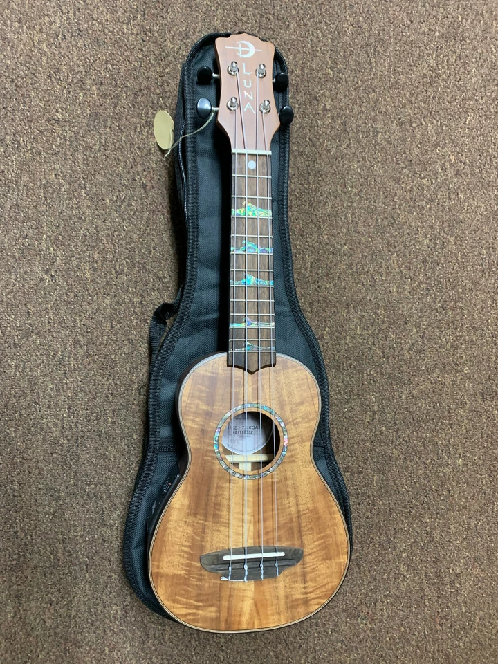 LUNA High Tide Soprano KOA acoustic electric UKULELE new UKE w/ Gig Bag - Image 2 of 4