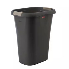 8 Gal. Black Rectangular Trash Can with Linerlock