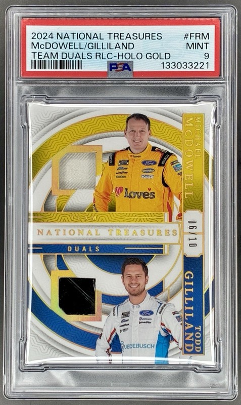 Michael McDowell Todd Gilliland #TD-FRM 2024 National Treasures Duals 6/10 PSA 9