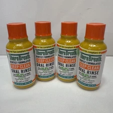 4 Pack -TheraBreath Deep Clean Mouthwash, Alcohol Free, Fresh Mint 3 Oz Travel