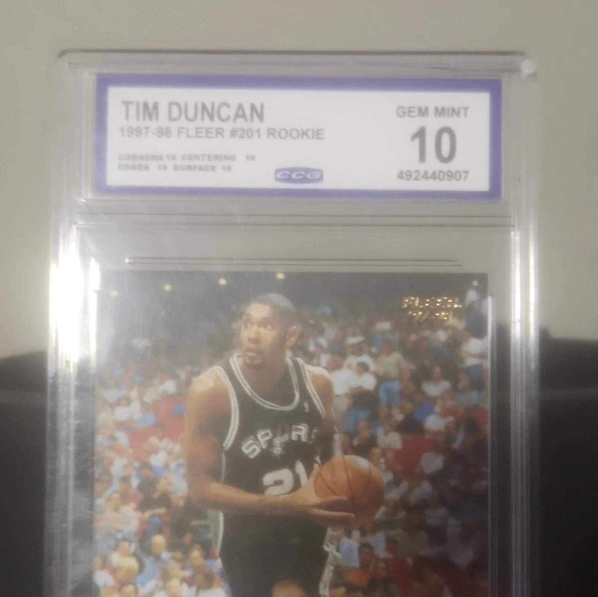 Fleer Tim Duncan 10 Graded Basketball Sports Trading Cards