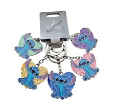 2025 Disney Parks Lilo  Stitch 5 Piece Metal Keychain Bag Charm Set