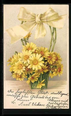 Artist Postcard Meissner & Buch M&B No. 124-5: Basket filled with flowers 1905 