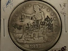 1877-S Trade Dollar $1 Silver Coin KM#110 0.900 Fine Business Strike Chop Marks