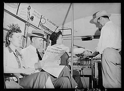Photo:Beaumont Texas 1940s Helen McCabe Bus Passenger Boarding Segregation