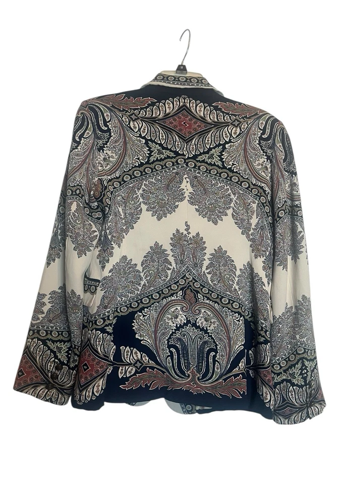 Blazer ETRO Elba IT 46 US 10 Azul Beige Paisley Estampado Floral Foto 3 de 4