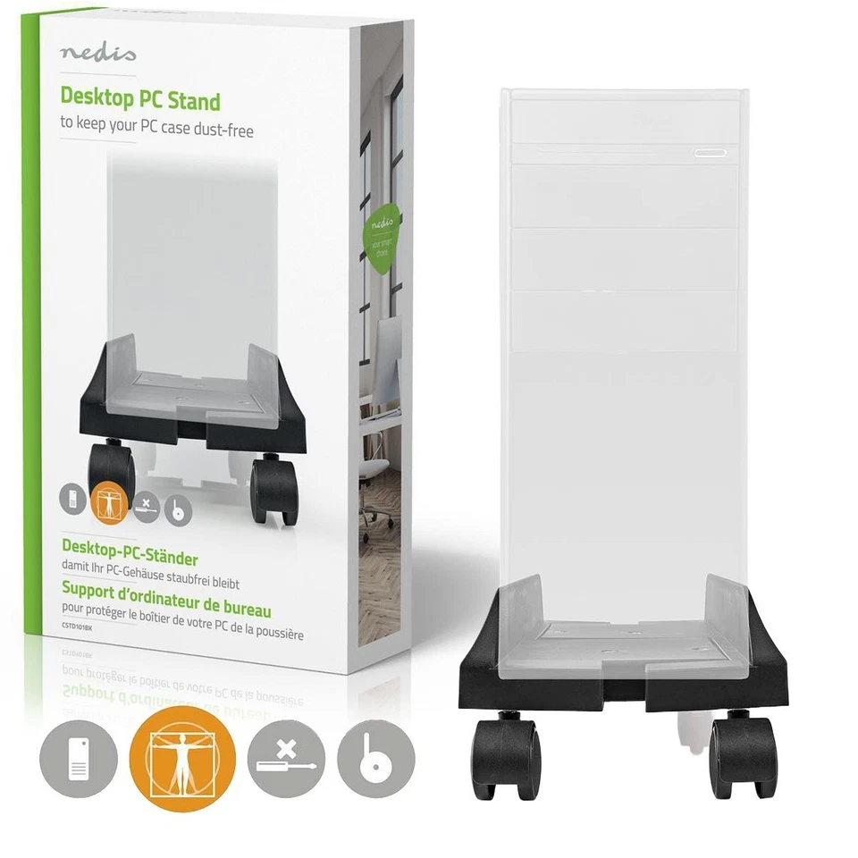 CARRELLO PORTA PC REGOLABILE IN METALLO PORTATA MAX 20KG NEDIS ITALIA 