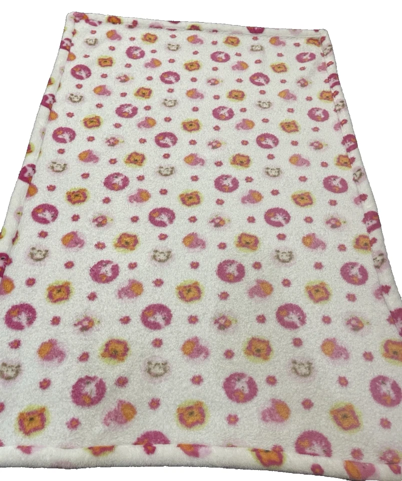 Manta Tiddliwinks Selva Bebé Niña Blanca Rosa Vellón Círculo Flor Difícil de Encontrar Safari Foto 3 de 4