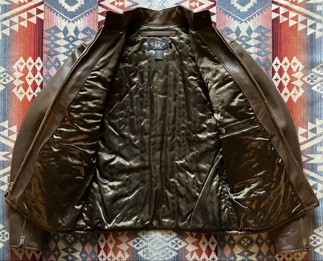 RRL DOUBLE RL Leather Jacket Xs Polo Ralph Lauren Men's #EB