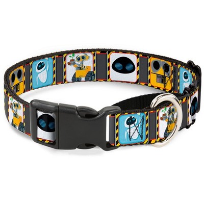 Plastic Martingale Collar WALL-E & EVE Pose/Face Hazard Blocks Gray/ (US IMPORT)