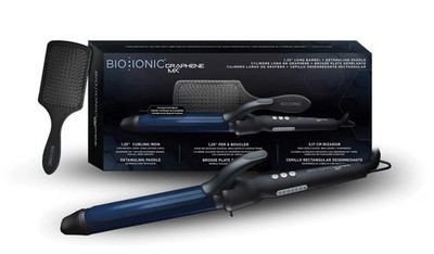 BIO IONIC GRAPHENE 1.25'' Long Barrel Curling Iron + Paddle
