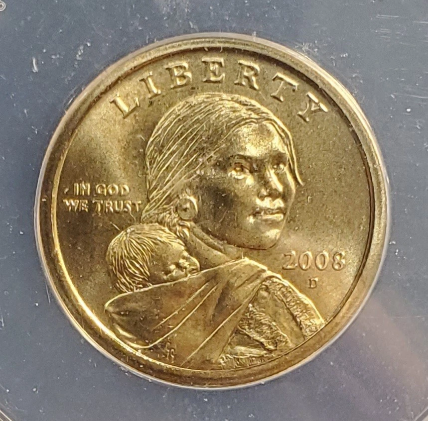 2008-D US Sacagawea $1 Dollar ANACS Certified SP69 Satin Proof - Image 3 of 4