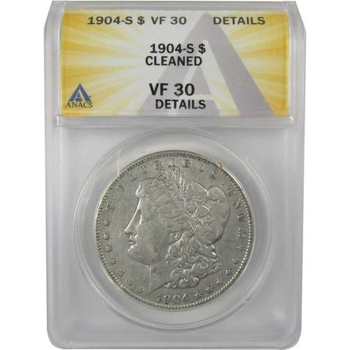1904 S Morgan Dollar VF 30 Details ANACS Silver $1 Coin SKU:I21155