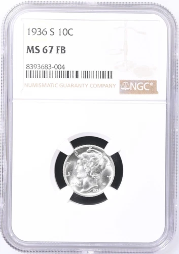 1936 S Mercury Dime NGC MS-67 FB
