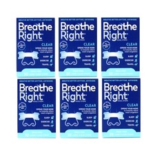 BREATHE RIGHT Original Clear Nasal Strips Sensitive Skin 30EA Pack of 6