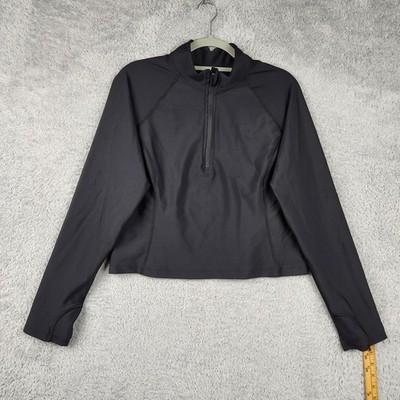 Old Navy Active Pullover Womens XL Black Powersoft 1/4 Zip Mock Neck Athletic