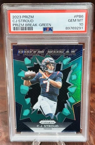 2023 Panini Prizm - Prizm Break C.J. Stroud #PB-6 Green Prizm (RC) PSA 10